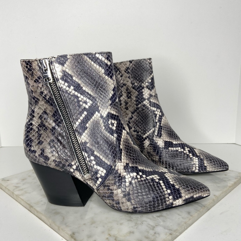 All Saints Astr Snakeskin Print Ankle Boot